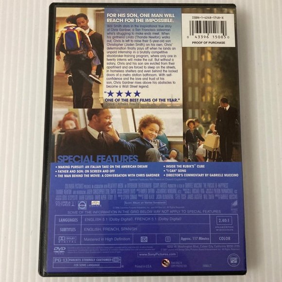 The Pursuit of Happyness (DVD, 2006) - Picture 3 of 3